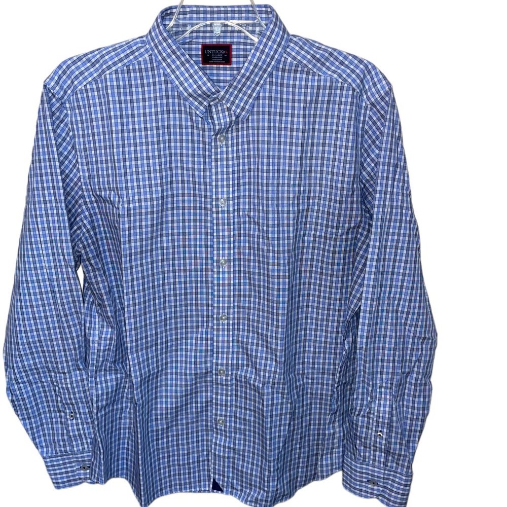 UNTUCKit Plaid Button Down Long Sleeve Dress Shirt Size XL Casual Work Collar